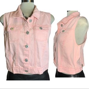 HIGH WAY Pink Jean Vest Size M
